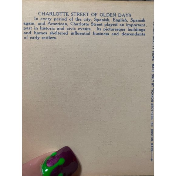 Postcards Charlotte Street Of Olden Days St Augustine Unposted Buildings Vintage - Picture 4 of 5